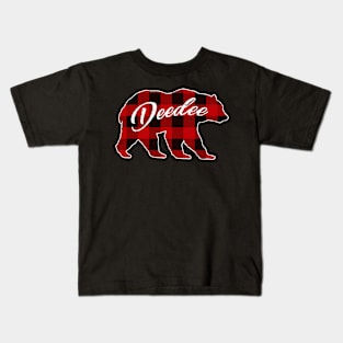 Red Plaid Deedee Bear Shirt Matching Pajama Family Kids T-Shirt